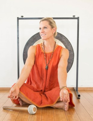 Andrea Marcum Seated Gong Orange Dress